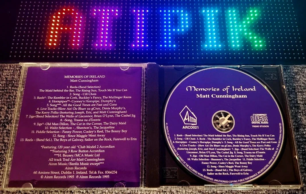 🌟 ¡CD raro! Recuerdos de Irlanda por Matt Cunningham 1995 – Pepita irlandesa vintage 🍀 – photo 3
